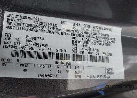 2014 Ford Focus Se from USA, damaged, VIN 1FADP3K2XEL121210